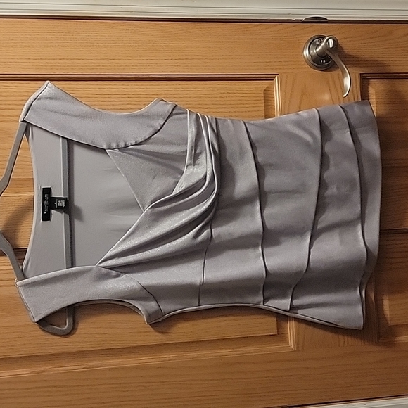 White House Black Market Tops - White house black market L silver top